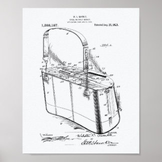Poster Panier de truite 1921 Brevet Art Livre blanc