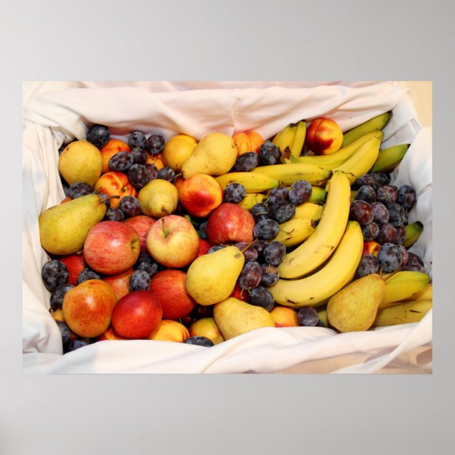 Poster Panier plein de fruits (Devant)