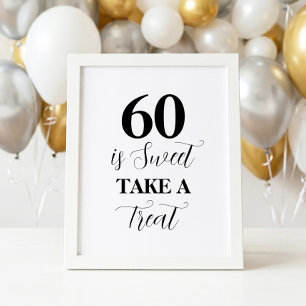 Poster Panneau 60 ans c'est doux, prenez une gâterie