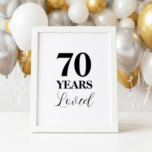 Poster Panneau 70 ans d'amour pour 70e anniversaire