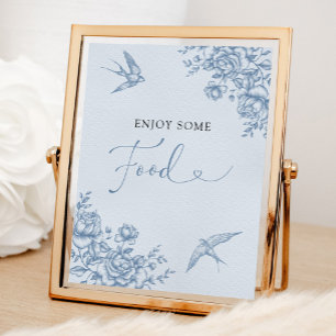 Poster Panneau alimentaire Dusty Blue Chinoiserie Fête de