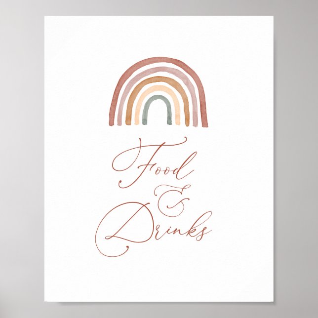 Poster Panneau Alimentation et boissons du Baby shower ar (Devant)