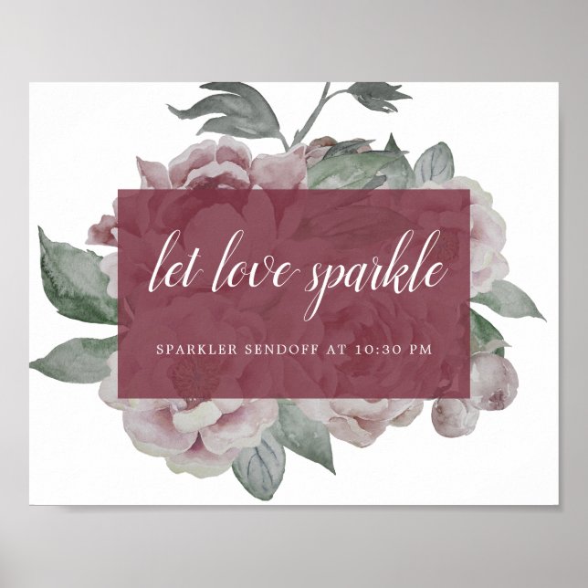 Poster Panneau anglais Sparkler Sendoff de mariage du jar (Devant)