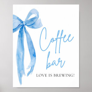 Poster Panneau Aquarelle Elégante Bow Bleu Dusty
