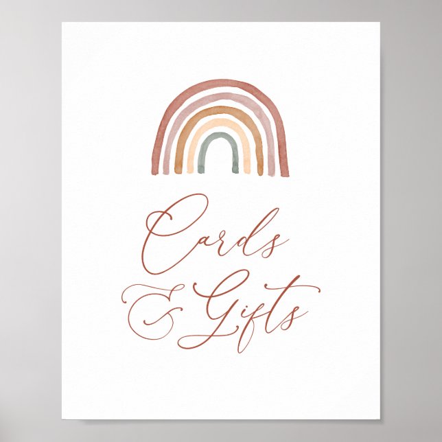 Poster Panneau Arc-en-ciel - Cartes de Baby shower et cad (Devant)