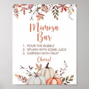 Poster Panneau Automne Mimosa Bar Douche Citrouille Autom