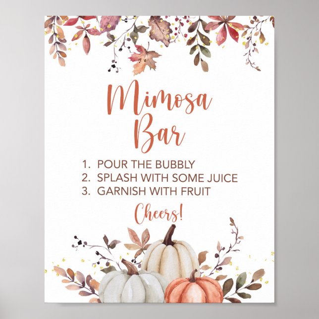 Poster Panneau Automne Mimosa Bar Douche Citrouille Autom (Devant)