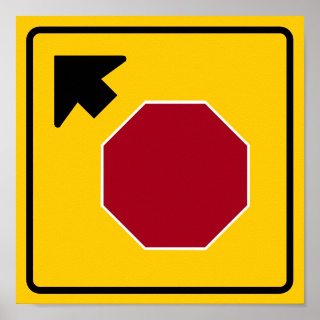 Poster Panneau Autoroute Arrêter (Devant)