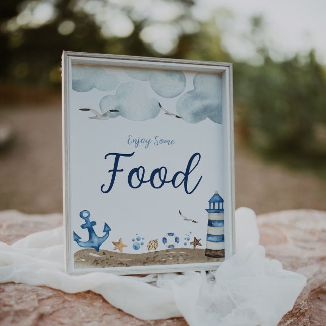 Poster Panneau Baby shower alimentaire nautique (Créateur téléchargé)