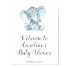 Panneau Baby shower Blue Elephant, Baby shower Saf