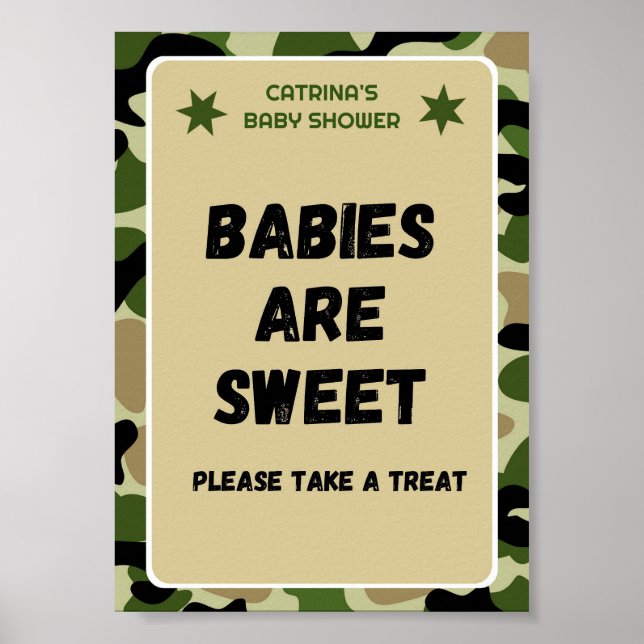 Poster Panneau Baby shower Camo (Devant)