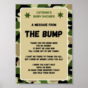Poster Panneau Baby shower Camo