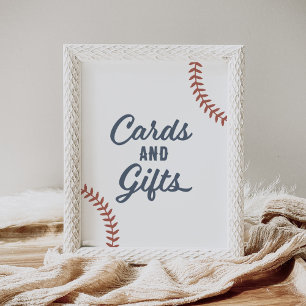Poster Panneau Baby shower de baseball Cartes et cadeaux