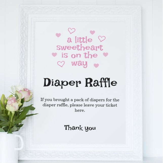 Poster Panneau Baby shower de fille rose caramel (Créateur téléchargé)