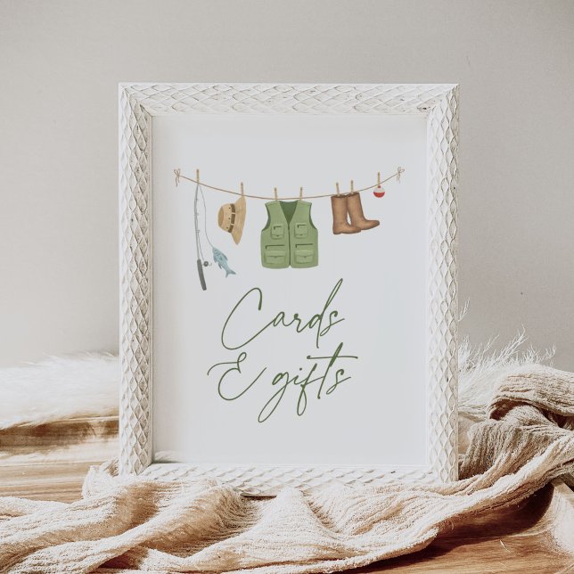 Poster Panneau Baby shower de pêche Cartes et cadeaux (Créateur téléchargé)