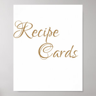 Poster Panneau Baby shower des cartes de recette Gold Cal