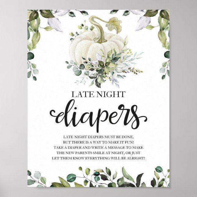 Poster Panneau Baby shower des plongeurs nocturnes (Devant)