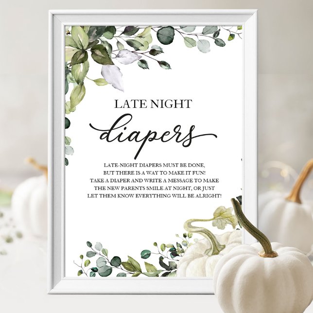 Poster Panneau Baby shower des plongeurs nocturnes (Créateur téléchargé)