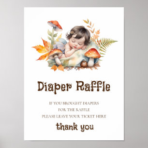 Poster Panneau Baby shower du chapelet de la couche Fée d