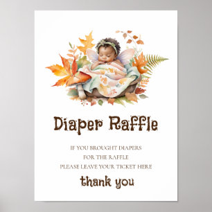 Poster Panneau Baby shower du chapelet de la couche Fée d
