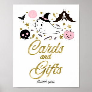 Poster Panneau Baby shower fille Halloween Cartes et cade
