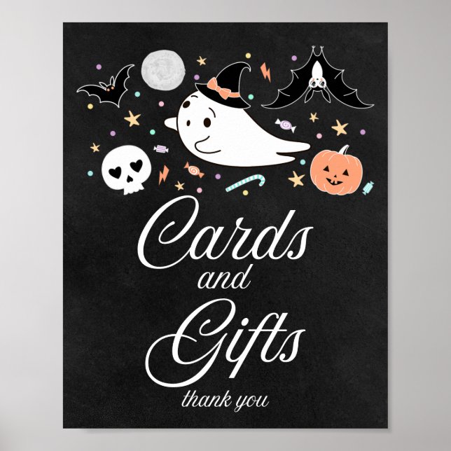 Poster Panneau Baby shower fille Halloween Cartes et cade (Devant)