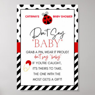 Poster Panneau Baby shower Ladybug