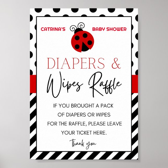 Poster Panneau Baby shower Ladybug (Devant)