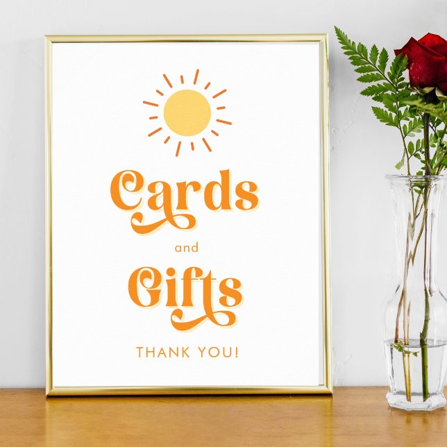 Poster Panneau Baby shower Retro Boho Sun Cards et Cadeau (Créateur téléchargé)