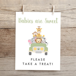 Poster Panneau Baby shower Safari Treat