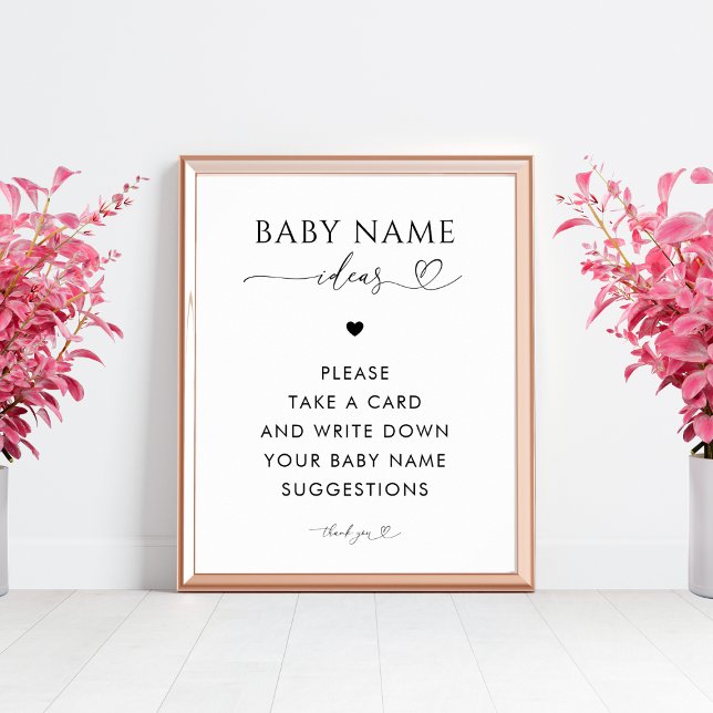 Poster Panneau Baby shower Suggestions de nom de script c (Créateur téléchargé)