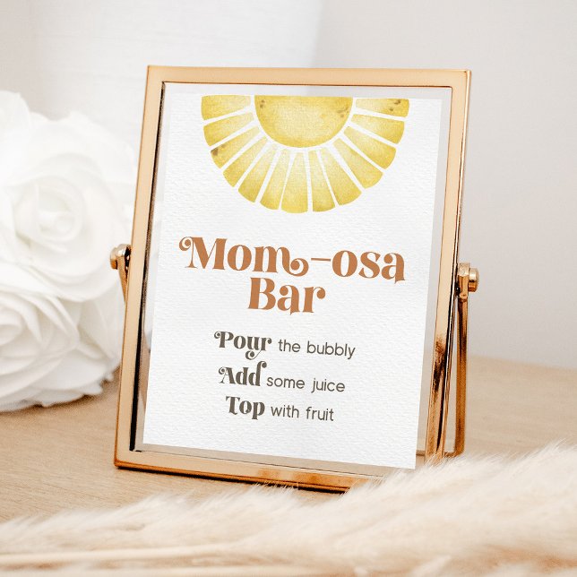 Poster Panneau Baby shower Sunshine Momosa Bar Boho (Créateur téléchargé)