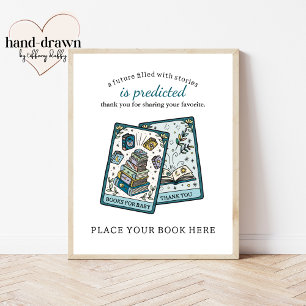 Poster Panneau Baby shower Tarot Livres pour bébé