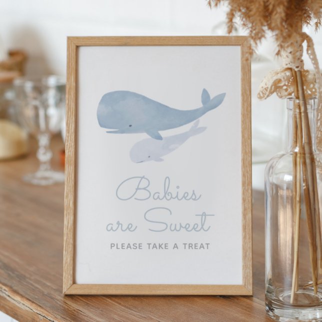 Poster Panneau Baleine sous le Baby shower de mer (Créateur téléchargé)
