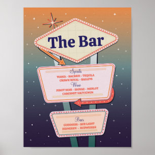 Poster Panneau Bar Mariage Las Vegas Casinos