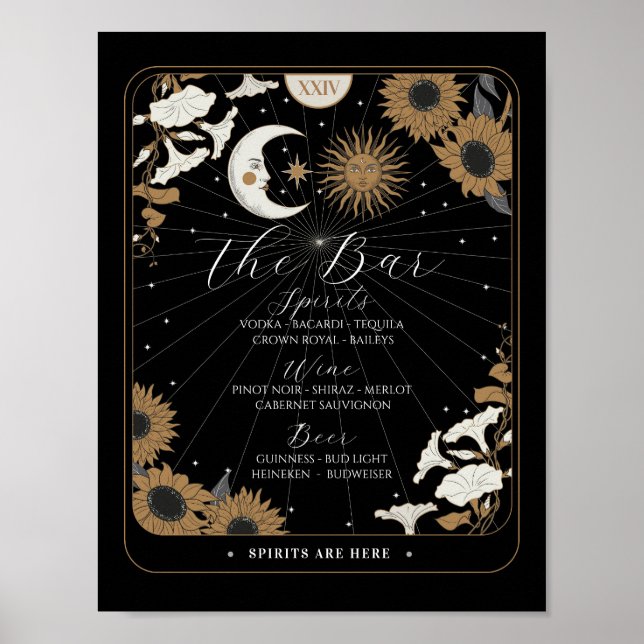 Poster Panneau bar Tarot Signet mariage Réception Hallowe (Devant)