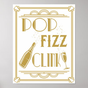 Poster Panneau Barre des boissons de Roaring 20 Pop Fizz