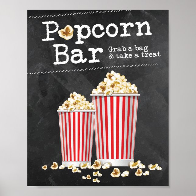 Poster Panneau barre Popcorn (Devant)