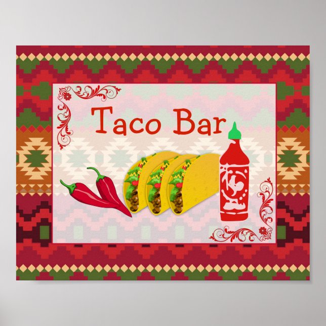 Poster Panneau barre Taco (Devant)