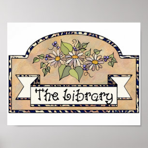 Poster Panneau Bibliothèque de la taille de l'affiche