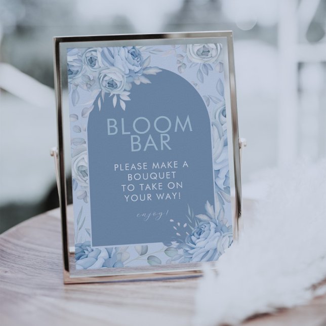 Poster Panneau Bleu Dusty Floral (Créateur téléchargé)