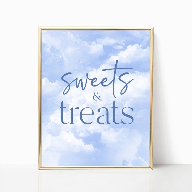 Poster Panneau Bleu nuages brillants Douceurs & Traitemen (Créateur téléchargé)