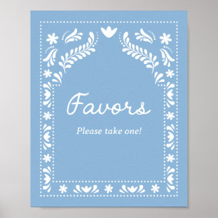 Poster Panneau bleu Picado Favores