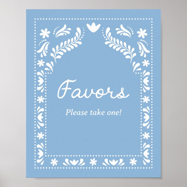 Poster Panneau bleu Picado Favores (Devant)