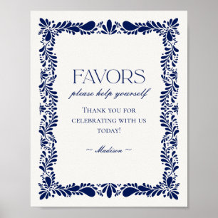 Poster Panneau bleu Talavera Carrelage espagnol Fiesta Fa