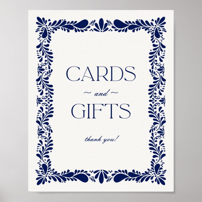 Poster Panneau bleu Talavera Cartes et cadeaux espagnols (Devant)