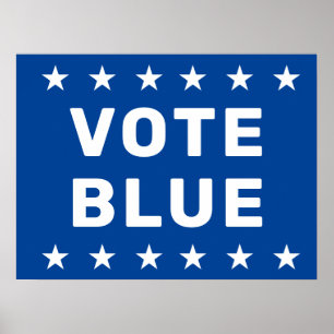 Poster Panneau bleu Vote