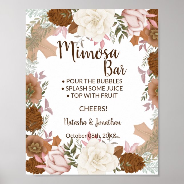 Poster Panneau Boho Automne Mimosa Bar Fête des mariées M (Devant)
