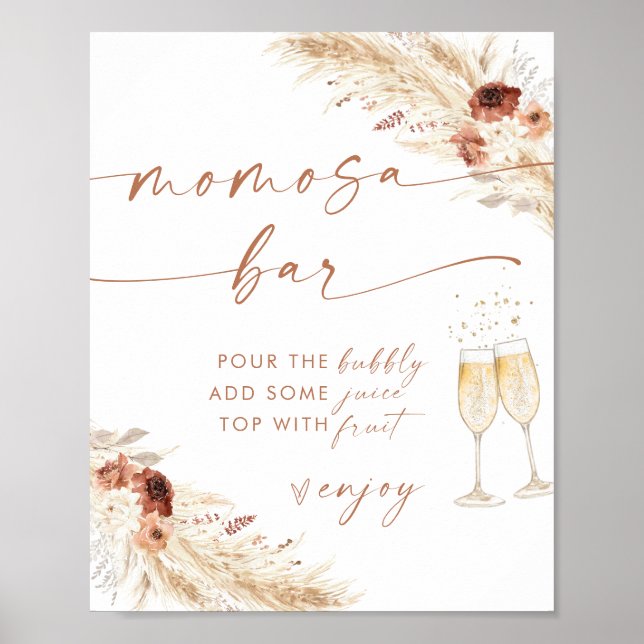 Poster Panneau Boho Baby shower Momosa | Symbole de la ba (Devant)