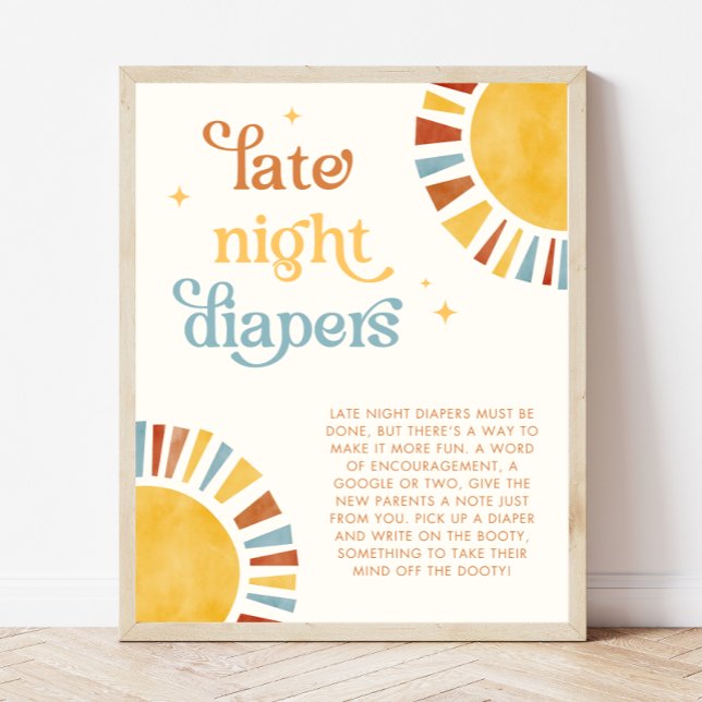 Poster Panneau Boho Sun Baby shower Diaporama nocturne (Créateur téléchargé)